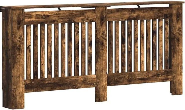vidaXL Heizkörperabdeckung aus Holz in Geräucherte Eiche mit vertikalem Latten-Design, B/T/H: 172 x 19 x 81,5 cm - Bild 1