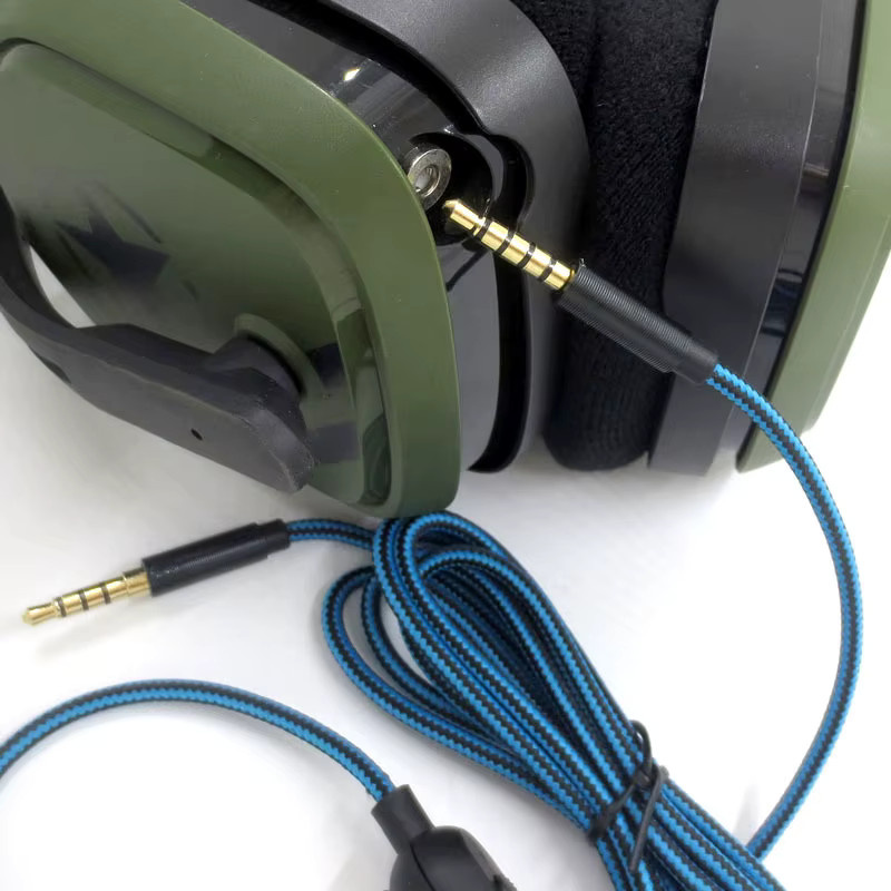 Logitech Ersatz 3,5 mm Audio-Aux-Kabel mit Mikrofon-Fernbedienung für Astro A10 A40 A30 Headsets in Blau - Bild 2