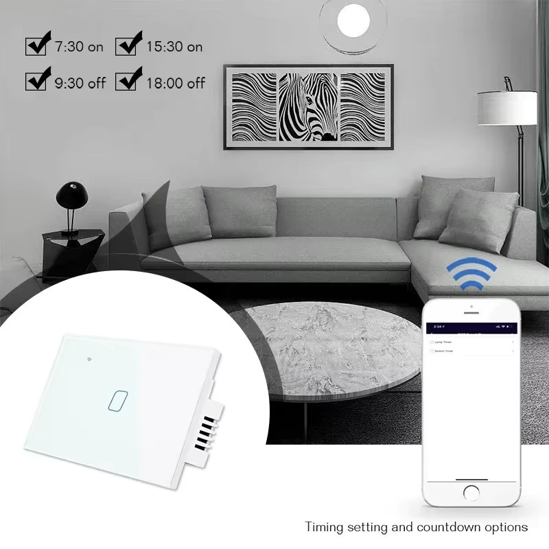 YIDI Smart Lichtschalter mit Zigbee und WiFi, Tuya kompatibler Touch-Wandschalter für Alexa und Google Assistant, 1- bis 4-Gang, 2- oder 3-Wege-Steuerung, erhältlich in Gold/Messing oder Weiß - Bild 5