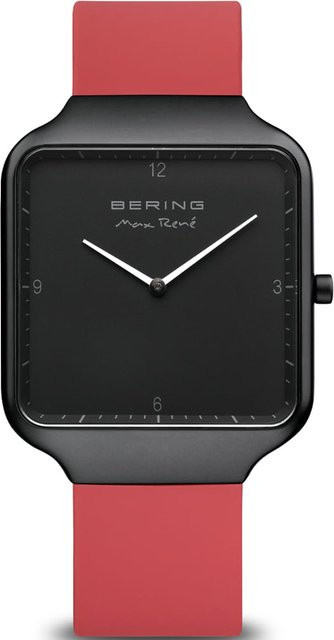 Bering Herrenuhr, Quarz, Edelstahl, 36 mm, Schwarz, Silikon, 3 ATM - Bild 1