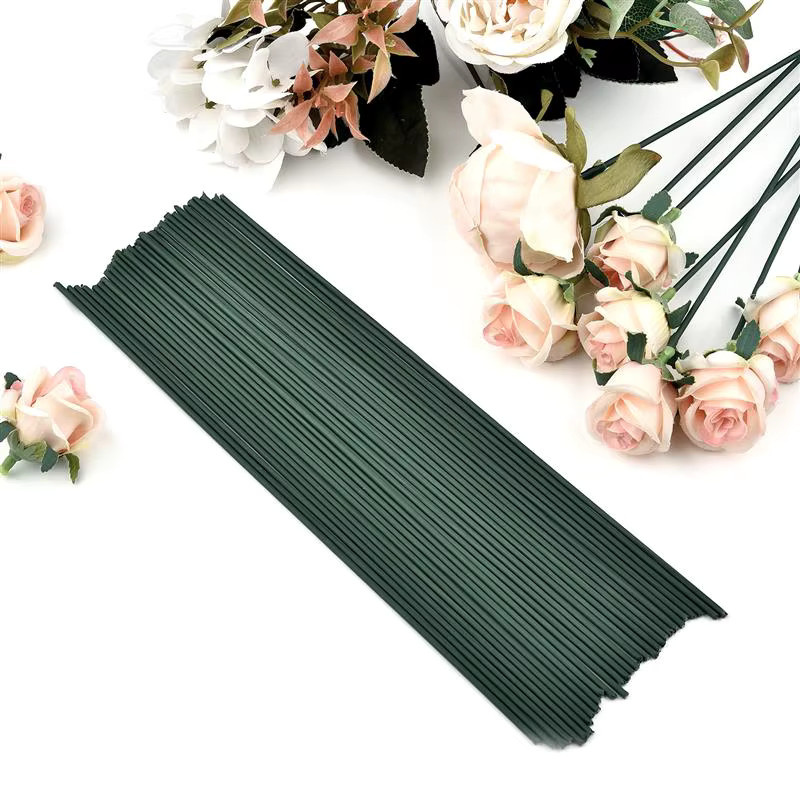 50 Stück Künstliche Blumen Stiele aus Metall in Grün für DIY Bastelarbeiten und Dekoration - Bild 3