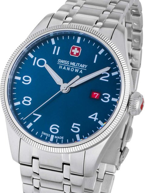Swiss Military Hanowa Thunderbolt Armbanduhr, Quarz, Edelstahl, Blau, 43 mm, Herren - Bild 1