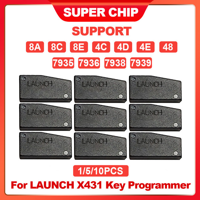 LAUNCH Super Chip für X431 Schlüsselprogrammierer und Fernbedienungshersteller in Schwarz – Unterstützt 8A, 8C, 8E, 4C, 4D, 4E, 48, 7935, 7936, 7938, 7939, 11/12/13 - Bild 1