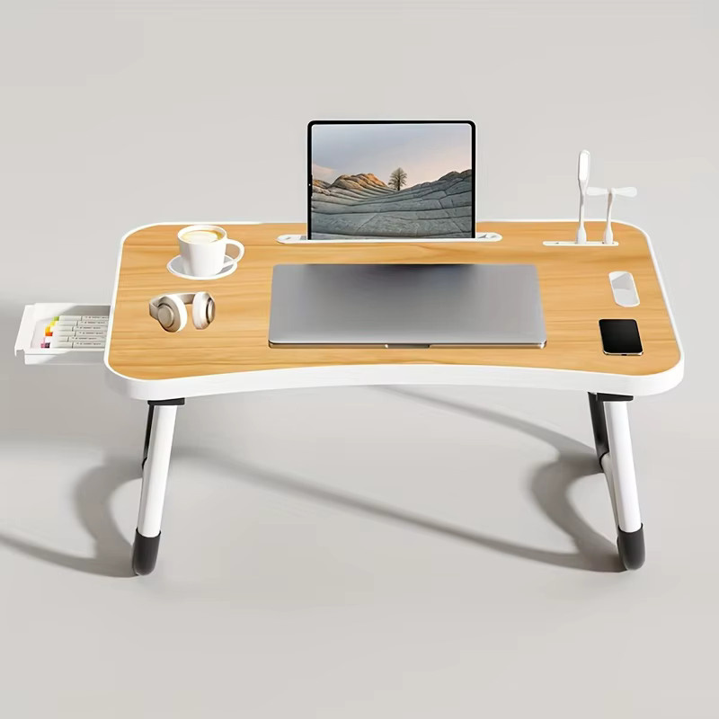 Faltbarer Laptop-Betttisch von LIUSHADUOLA in Walnuss Holzoptik - Bild 3