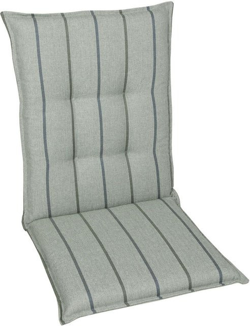 GO-DE TEXTIL Gartenauflage 2er Set Mittellehner, Reversible Wendauflage aus Olefin in Taupe/Grau - Bild 1