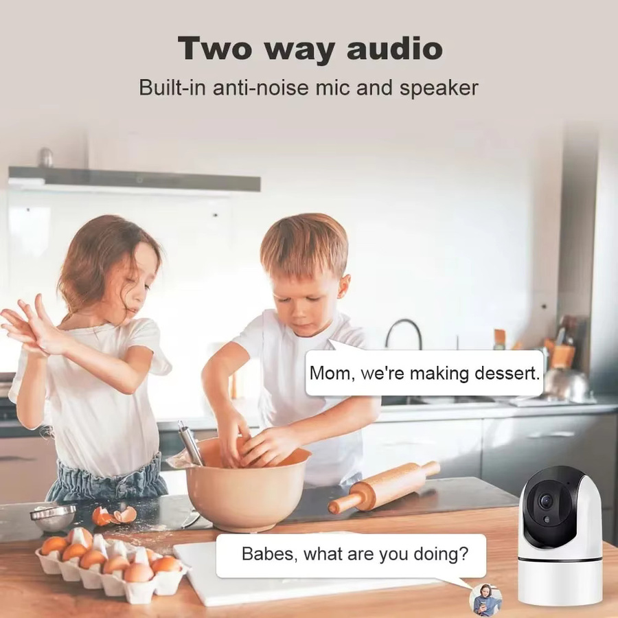 Tuya 5G WiFi IP Kamera Indoor 6MP Drahtlose Überwachungskamera mit Auto Tracking, Baby Monitor und IR Nachtsicht in Weiß - Bild 5