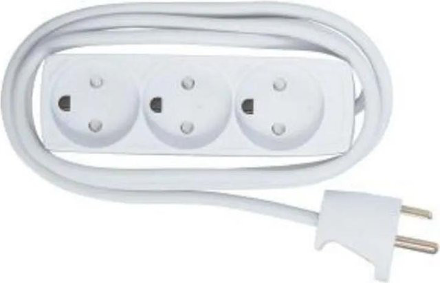 MicroConnect 3-fach Steckdose mit dänischem Anschluss, Weiß, 5m Kabellänge (GRU035WDK) - Bild 1