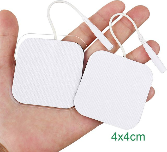 OPSLEA Leitfähige Gel-Elektrodenpads aus Vliesstoff in Weiß, 4x4 cm Zubehör für EMS-Muskelstimulatoren und TENS-Geräte - Bild 1