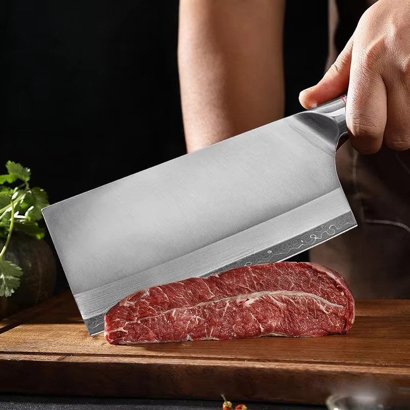 InLeung Damaststahl Chefmesser mit Holzgriff, 7-8 Zoll Allzweckmesser in Silber - Bild 5