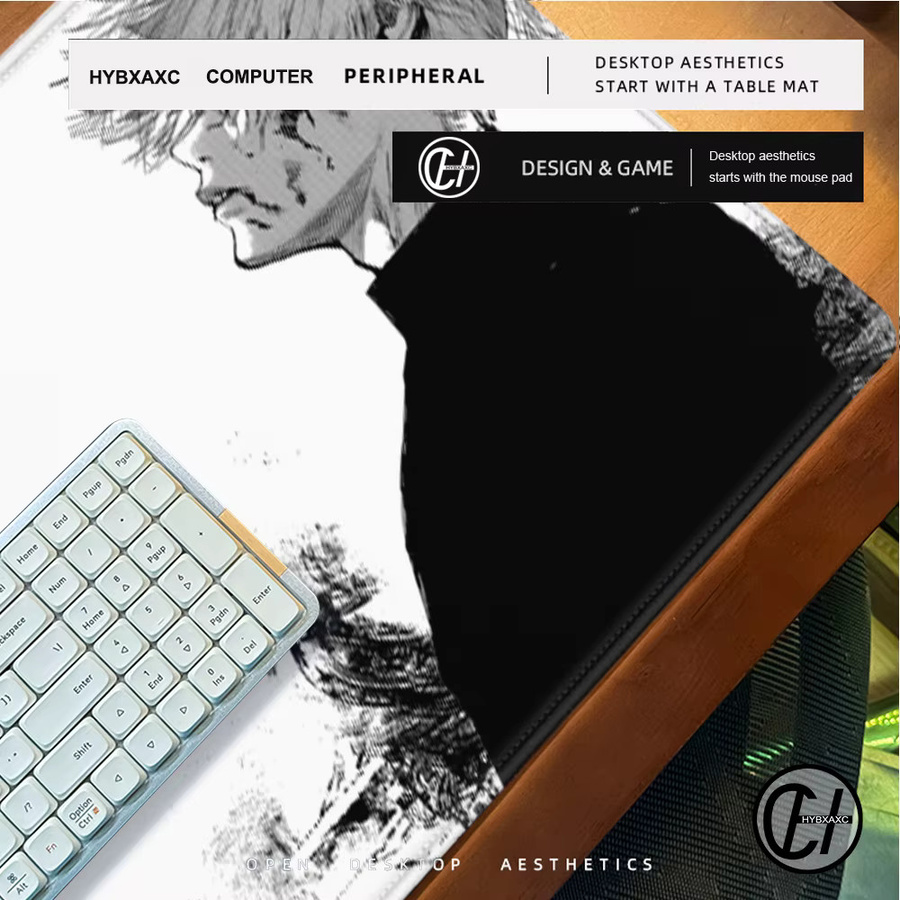 HYBXAXC Mauspad Tokyo Ghoul Kaneki Ken Design in Schwarz und Weiß für Gaming und Büro - Bild 5
