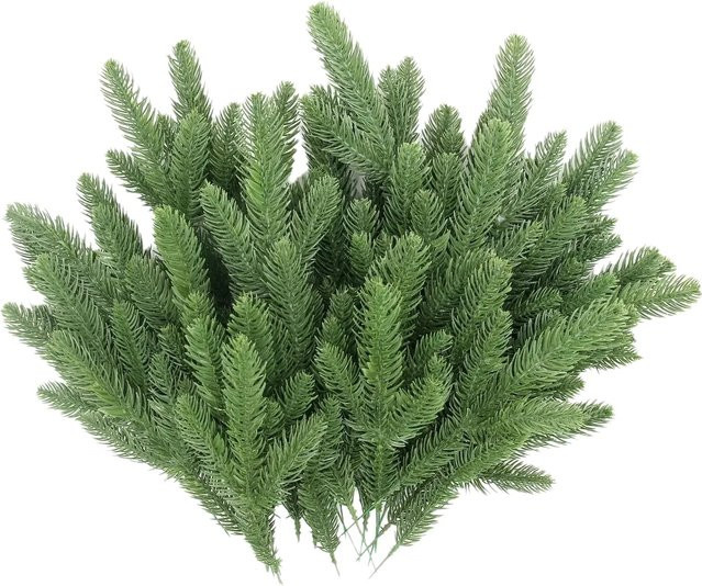 ZQCY Künstliche Kiefernnadeln in Grün für Dekoration von Garten, Hochzeit und Weihnachten, 30 Stück - Bild 1