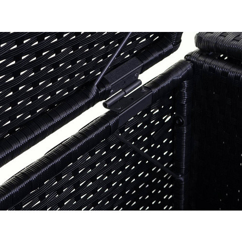 MVG Mülltonnenverkleidung MVG-E25 aus Poly-Rattan und Stahl in Schwarz, B/H/T: 195 x 110 x 66 cm, passend für 3 x 120 L Mülltonnen - Bild 2
