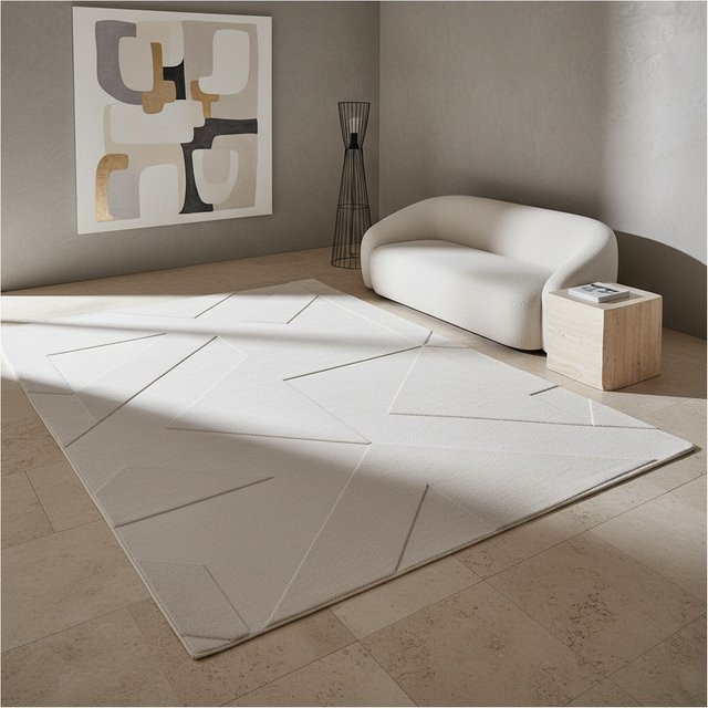 Waschbarer Kurzflorteppich Kadima Design LAVAREDO in Beige mit geometrischem Muster, B/T: 240 x 340 cm - Bild 1