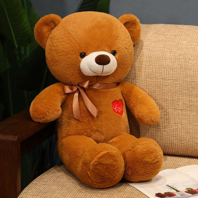 Binchi Keji Travel Teddybär-Plüschtier mit Schleife und Herz, 60cm, ab 3 Jahre - Bild 1