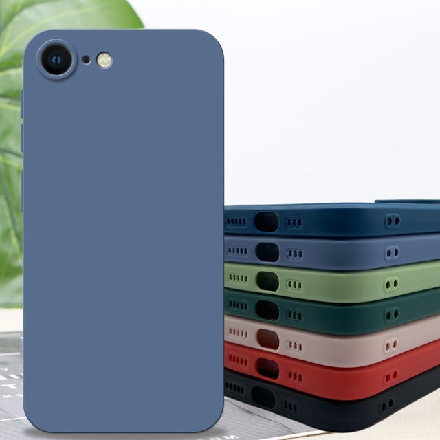 Ricestate Stoßfeste Silikon Schutzhülle für iPhone 8, iPhone 7, iPhone 8 Plus und iPhone SE (2020/2022) in Schwarz - Bild 1