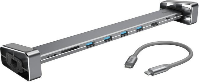 Hama 9in1 USB-C Dockingstation mit HDMI, LAN, USB-A, USB-C und SD/microSD in Grau - Bild 1