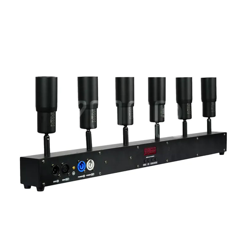 YUER LED Spot-Licht mit Zoom-Funktion, 6x10W, Warmweiß, DMX512-Steuerung, Schwarz - Bild 3