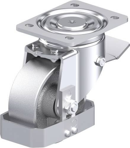 Blickle Stahlblech-Lenkrolle LH-G 127G-ST-FS in Silber mit 125 mm Rad-Durchmesser und 750 kg Tragfähigkeit - Bild 1