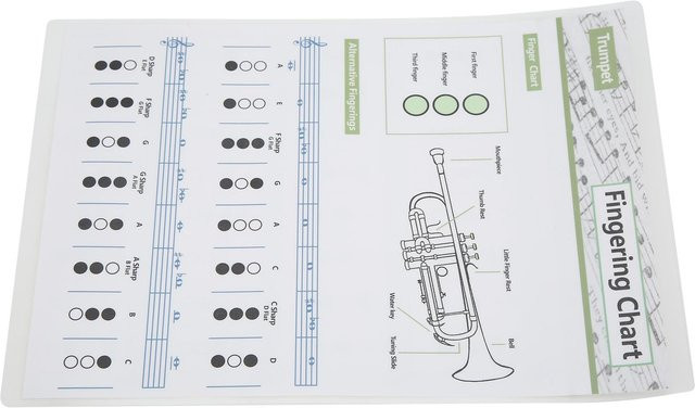 Trompete Akkordtabelle und Griffweise Nachschlageanleitung für Musikinstrumente von CosyHome in Grau - Bild 1