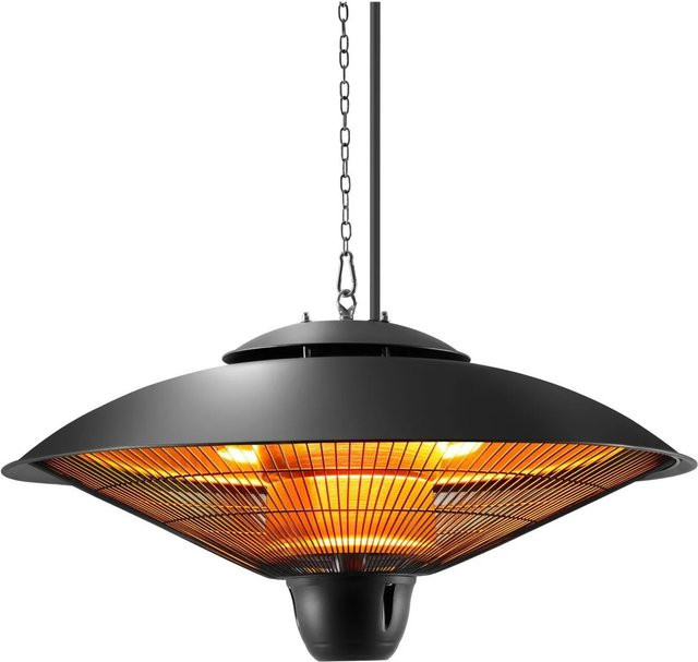tectake Infrarotheizstrahler Solaris Orbit mit 2 Leistungsstufen (1250 W und 2500 W) in Schwarz, B/T/H: 58 x 58 x 32 cm - Bild 2
