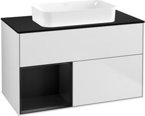 V&B Waschtischunterschrank Finion in Weiß lackiert, Breite: 100 cm, Tiefe: 60,3 cm - Bild 1