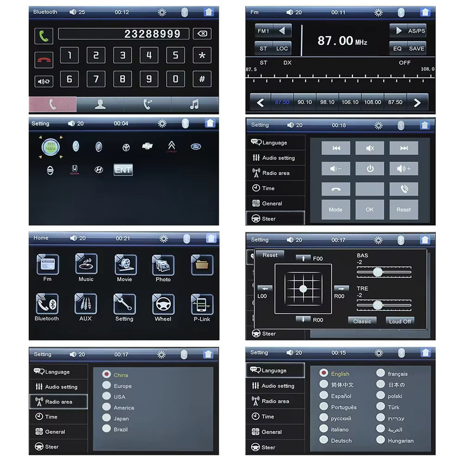 Podofo 2DIN Autoradio mit 7 Zoll Display, Bluetooth, Mirrorlink und EQ Multimedia Player in Schwarz - Bild 6
