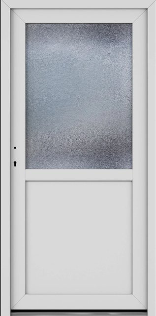 Roro Nebeneingangstür OKE 1155 Kunststoff mit Glaseinsatz Weiß B: 98 cm, H: 198 cm, DIN L - Bild 1
