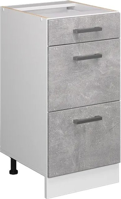Vicco Küchenunterschrank R-Line mit Schubladen, Beton Weiß, Breite: 40 cm - Bild 1