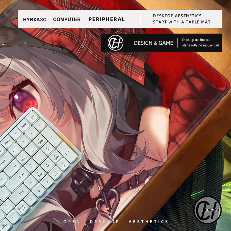 HYBXAXC Anime Schreibtischmatte Hololive Sakamata Chloe Große Mousepad und Tastaturmatte in Multicolour - Bild 4