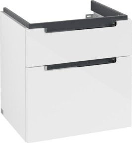 V&B Waschtischunterschrank Subway 2.0 in Glossy White mit Chrom-Details, B/T/H: 58,7 x 59 x 45,4 cm - Bild 1