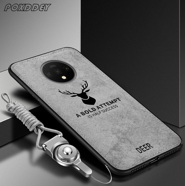 Handyhülle mit Lanyard und Vintage Deer Logo für Huawei P30 P40 P50 P60 Mate 30 40 50 60 Pro in Schwarz und Grau mit Tuch Textur - Bild 1
