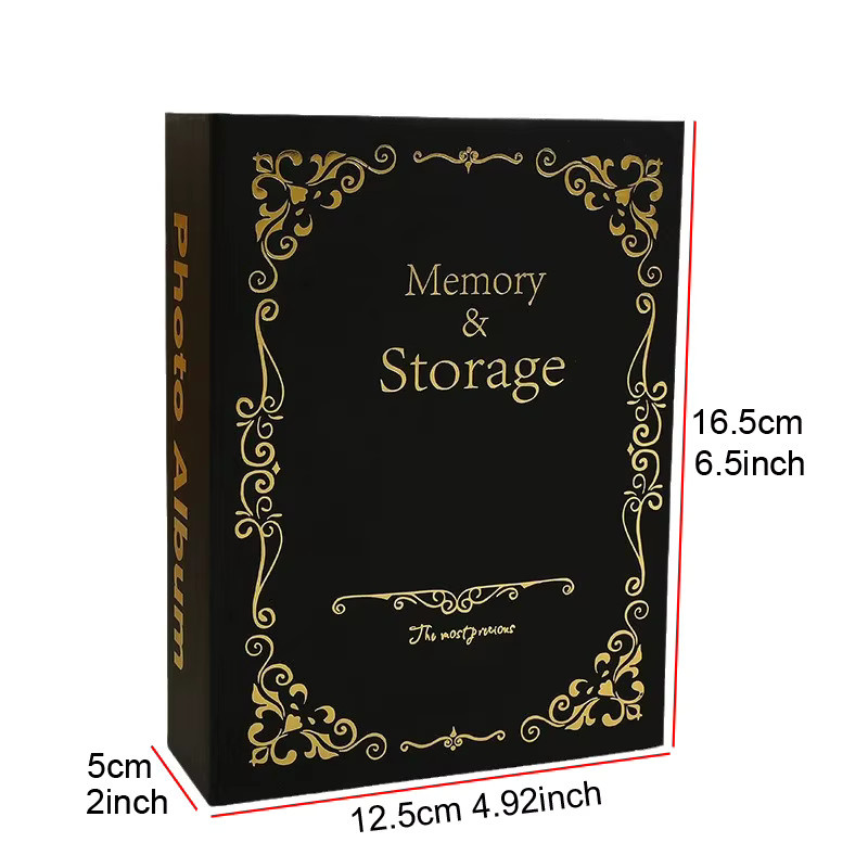 DXLYMYU Vintage Fotoalbum mit 100 Taschen für 4x6 Fotos in Schwarz - Bild 2