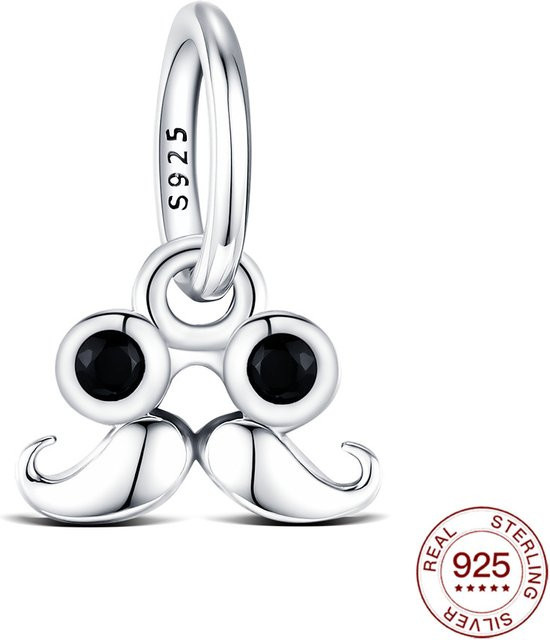 Carnival Original Charms Anhänger, 925 Silber, Brille Schnurrbart, Damen - Bild 1