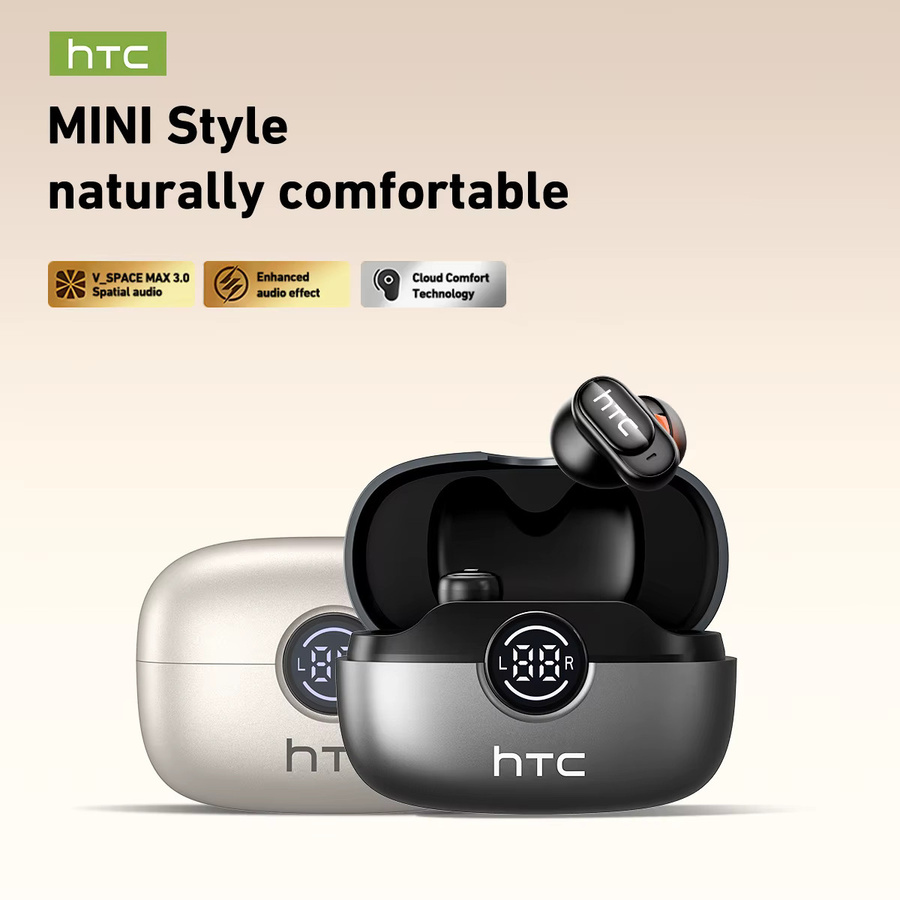 HTC NE79 TWS Bluetooth 6.0 In-Ear Kopfhörer mit KI-Übersetzer und HiFi-Sound für Sport in Blau und Orange - Bild 4