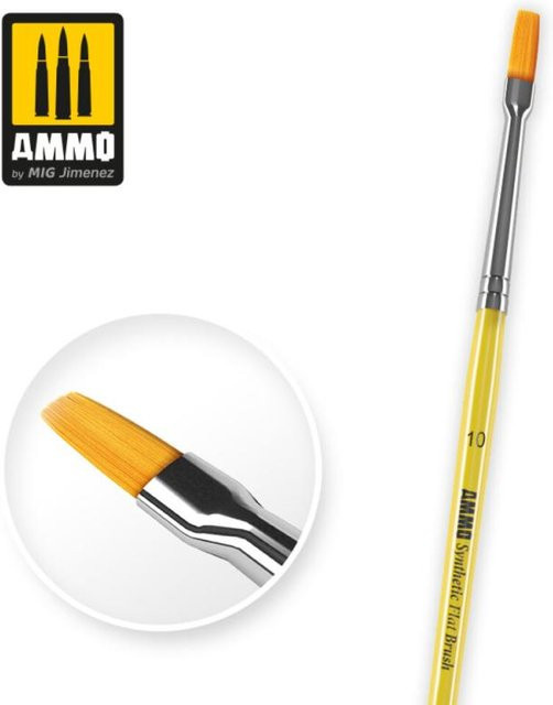 AMMO by MIG Jimenez Synthetic Flat Brush, Bunt / Mehrfarbig - Bild 1