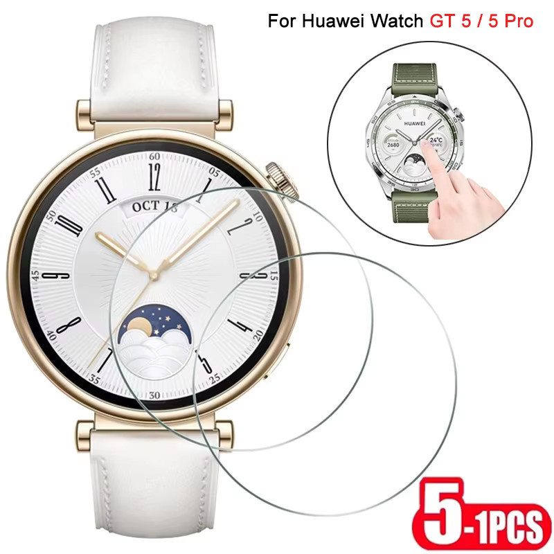 5 Stück Fomscvka Displayschutzfolie aus gehärtetem Glas für Huawei Watch GT 5 und GT5 Pro, transparent, kratzfest - Bild 4