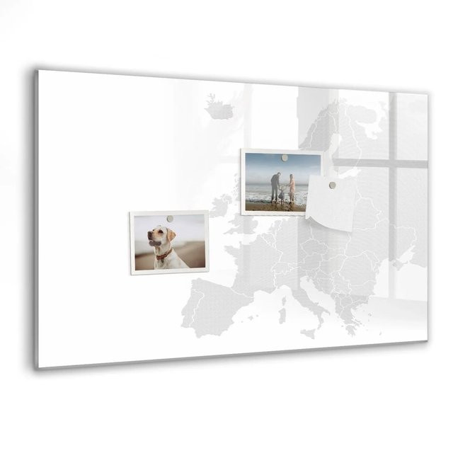 Tulup Glasmagnettafel Europa Karte, beschreibbares magnetisches Whiteboard aus Glas, B: 60 cm, H: 40 cm - Bild 1
