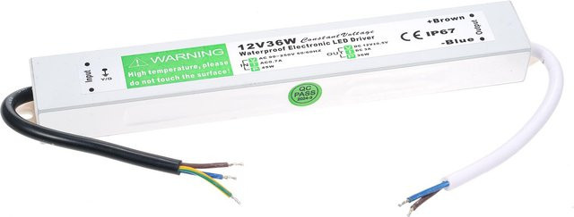 TOMTOP JMS LED-Treiber Wasserdicht IP67 Netzteil Transformator Adapter AC 90V-250V zu DC 12V 50W in Silber - Bild 1
