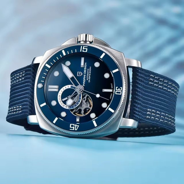 PAGANI DESIGN Armbanduhr Automatik, Edelstahl, Leder, Herren - Bild 1