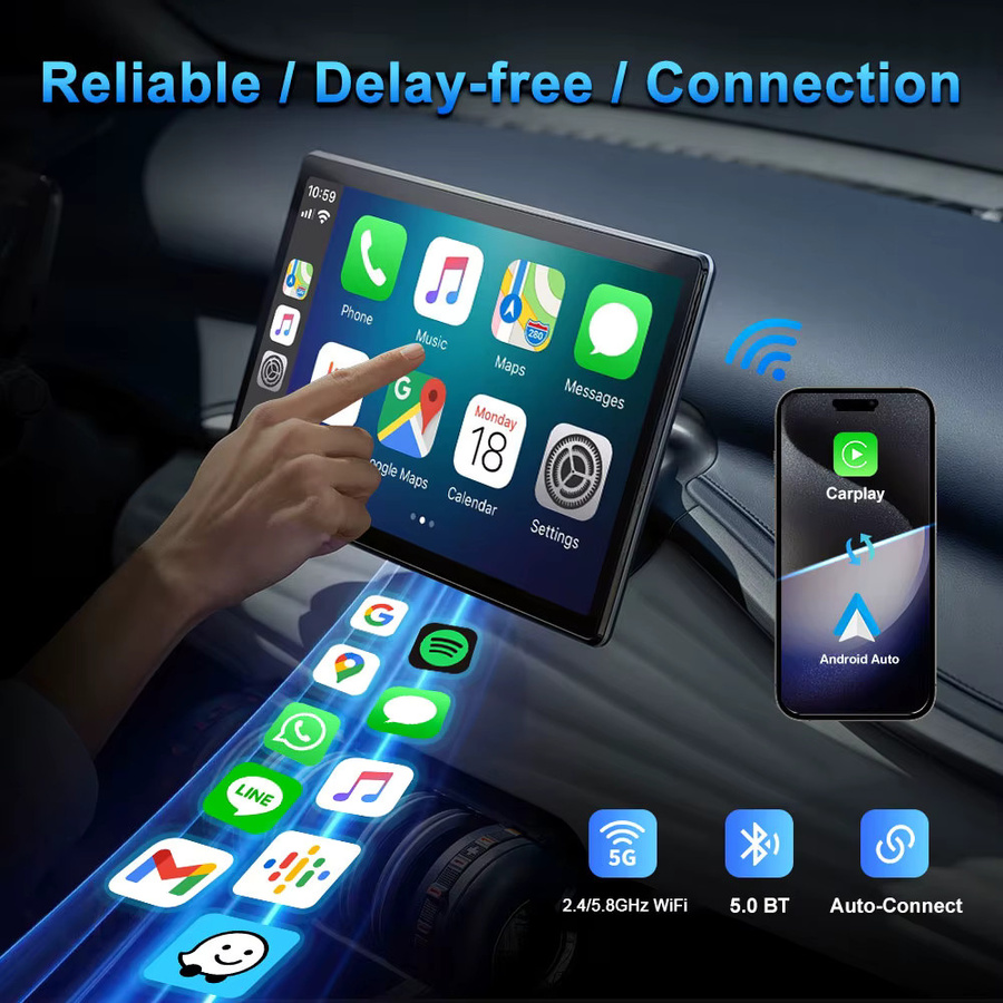 WOOBOOBOX 2in1 AI Smart Box Wireless Adapter für CarPlay und Android Auto, Schwarz, kompatibel mit Mercedes-Benz, Hyundai, Toyota, MG und Skoda - Bild 5