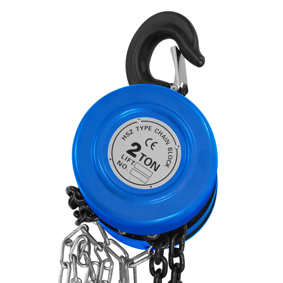 Bymaocar Handkettenzug 2t Metallkettenzug mit 360 Grad Haken in Blau/Orange/Grün - Bild 2