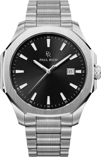 Paul Rich Herrenuhr, Quarz, Edelstahl, Schwarz, 40,5 mm, 5 ATM - Bild 1