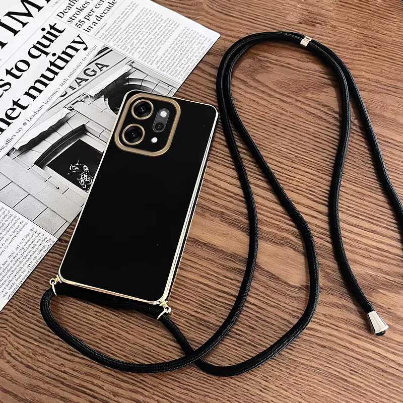 Schutzhülle mit Lanyard für OPPO Reno 14 Pro, 13F, 12F, 10Pro, 11F, 12Pro, 11, 10, 5Lite, F25Pro, F19Pro in Pink - Bild 2