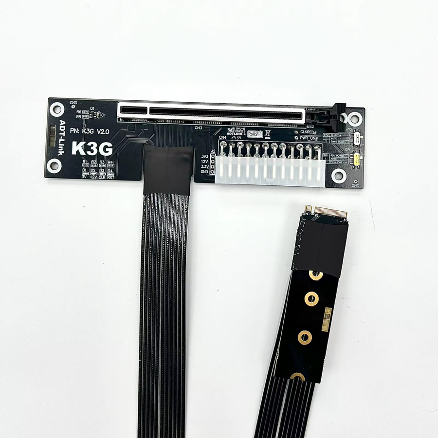 ADT-Link M.2 NVMe zu PCI-E 5.0 X16 eGPU-Adapterkabel für externe Grafikkarten-Dockingstation, Schwarz, Kabellänge: 50 cm - Bild 3