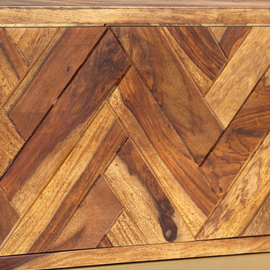 vidaXL TV-Schrank aus Massivholz Akazie in Braun, Mid-Century-Moderne, B/T/H: 140 x 30 x 45 cm - Bild 3