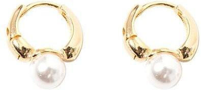 Ohrringe 925 Silber, Perle, Zirkonia, Damen, beige - Bild 1