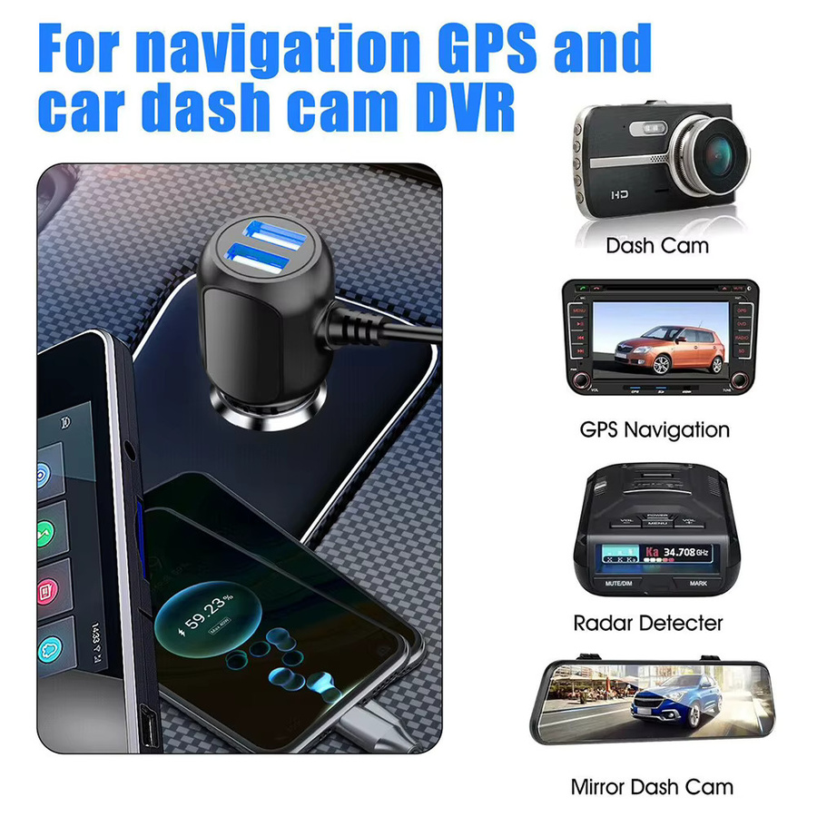 HP Micro-USB Ladekabel für Dash Cam und GPS in Schwarz - Bild 3