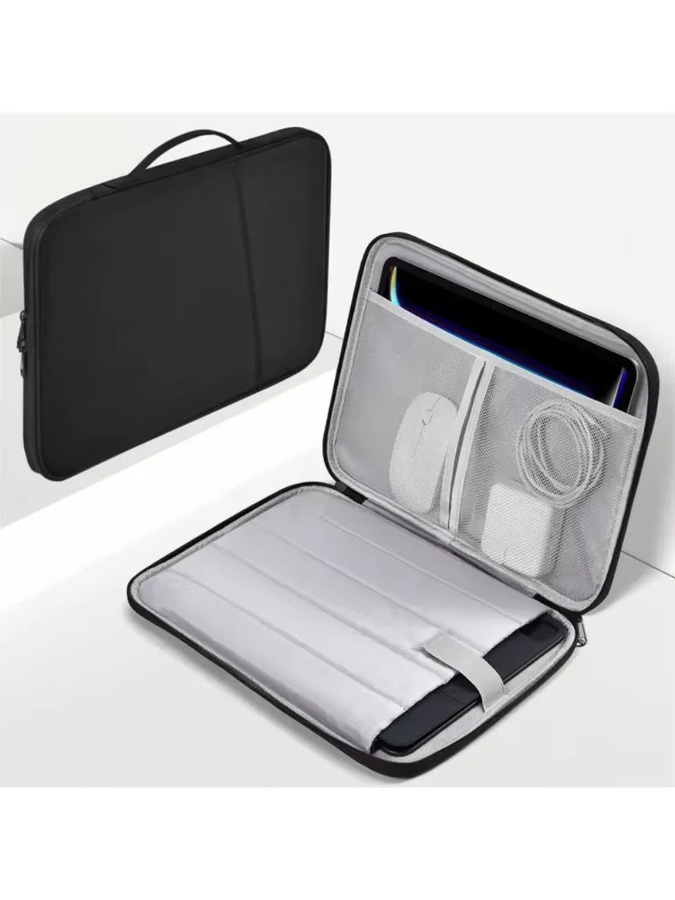 VIKEFON Laptop-Hülle für MacBook Air 11, 12, 13,6 Zoll (M4, M3, M2 Chip), wasserdicht und stoßfest, Grifftasche in Schwarz - Bild 6