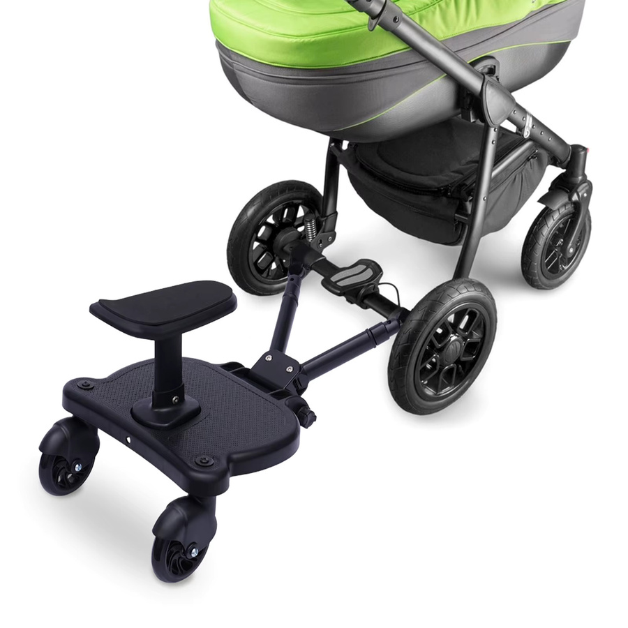 2-in-1 Universal-Kinderwagenbrett als Sitz- und Stehwagen mit bequemem Kissen in Schwarz - Bild 5