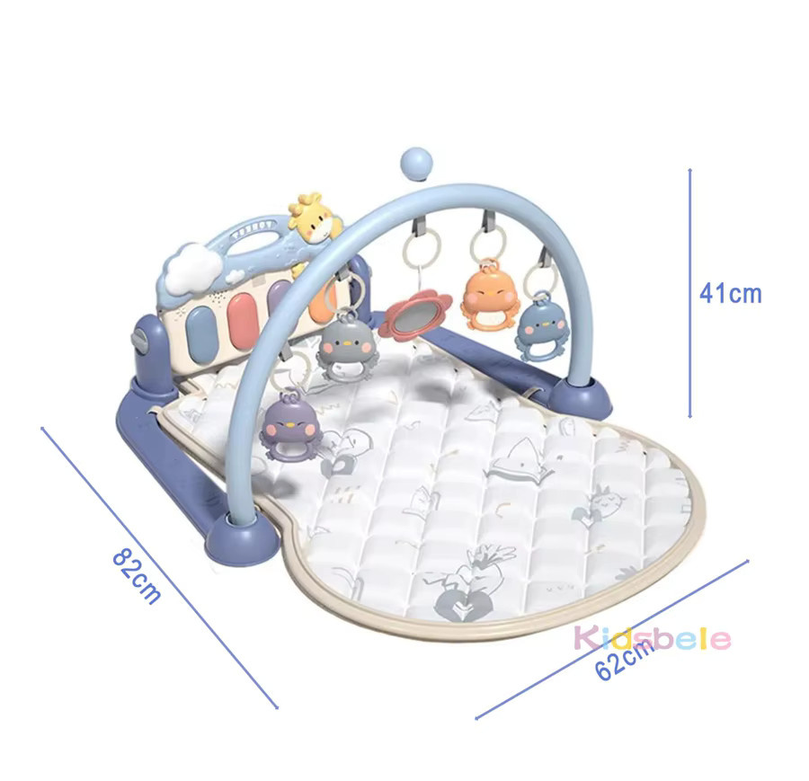 Kidsbele Baby Aktivitätsmatte mit Klavier und Rasseln in Rosa und Mehrfarbig für Montessori Sinneslernen - Bild 2